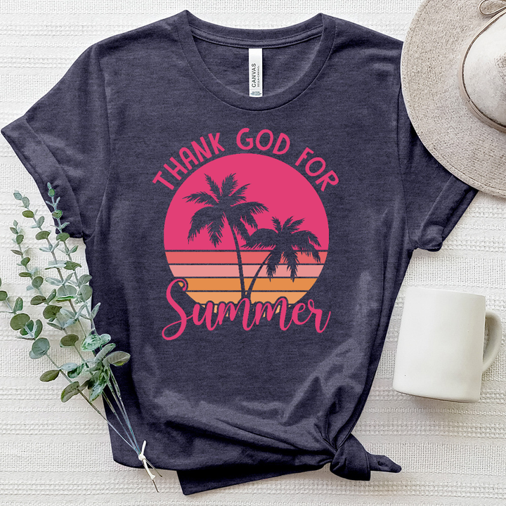 Thank God For Summer Heathered Tee