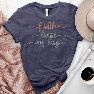 Faith Love & My Dog Heathered Tee