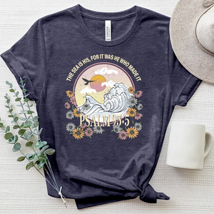 The Sea Is His Psalm 9 55 Heathered Tee