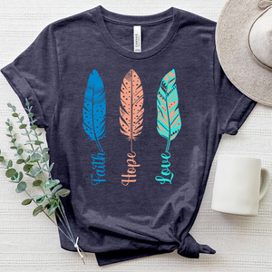 Faith Hope Love Feather Heathered Tee