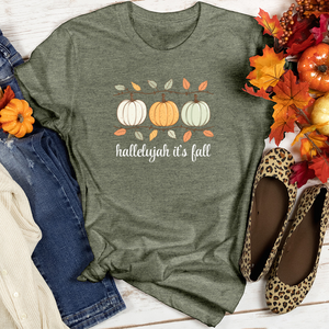 Orange Pastel Pumpkin Trio Heathered Tee