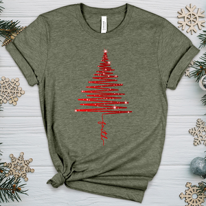 Red Shining Faith Tree Heathered Tee