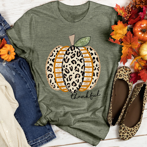 Thankful Leopard Spotted Pumpkin Heathered Tee