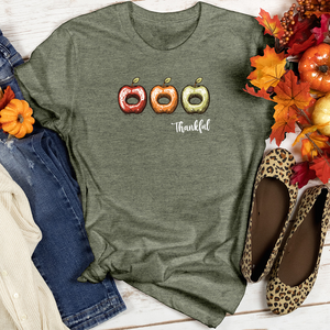 Thankful Apple Cider Trio Apples Heathered Tee