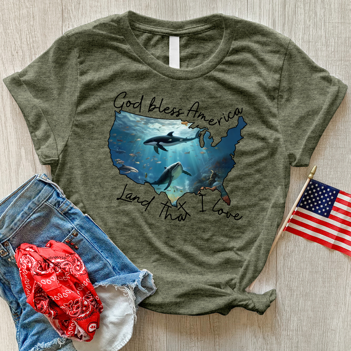 Deep Ocean America Heathered Tee