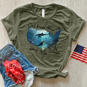 Deep Ocean America Heathered Tee