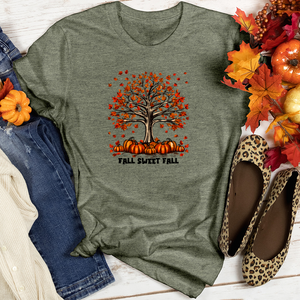 Vintage Plaid Pumpkin Tree Heathered Tee