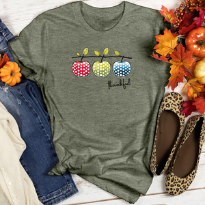 Retro Harvest Polka Dot Trio Apples Heathered Tee