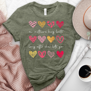 A Mothers Hug Pink Hearts Heathered Tee