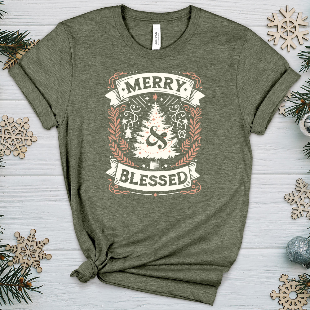 Merry & Blessed Heathered Tee