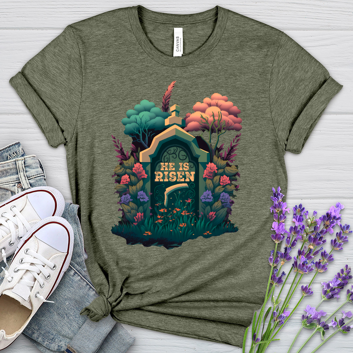 He Is Risen Grave 2 Heathered Tee