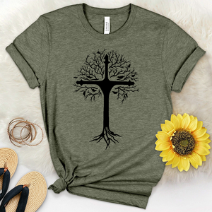 Cross Tree Heathered Tee