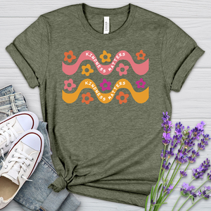 Kindness Matters Daisy Pattern Heathered Tee