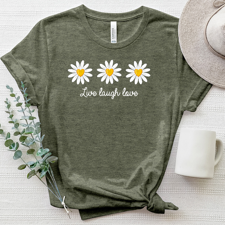 Live Laugh Love Daisy Heathered Tee