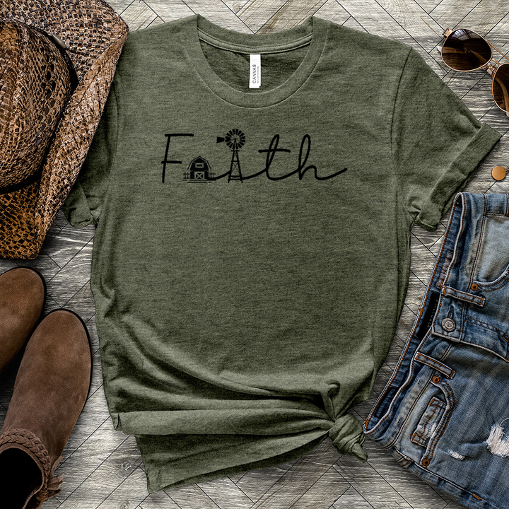 Faith On The Farm Heathered Tee