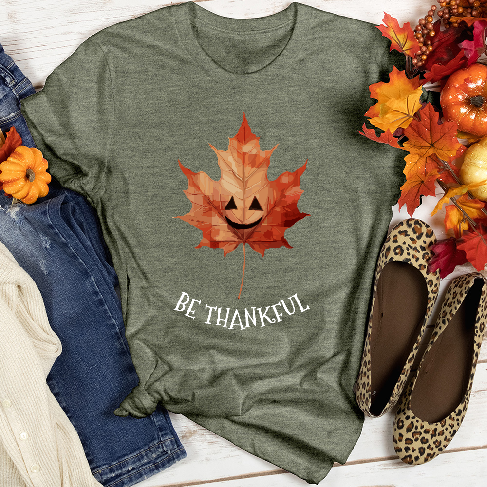 Be Thankful Leaf Heathered Tee
