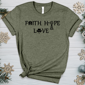 Country Faith Hope Love V1 Heathered Tee