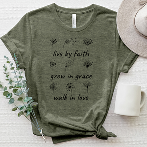 Live By Faith Dandelion Heathered Tee