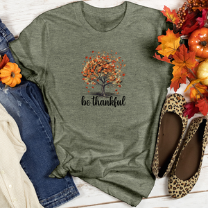 Retro Plaid Autumn Tree Heathered Tee