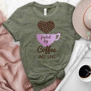 Fueled By Coffee and Love Heathered Tee