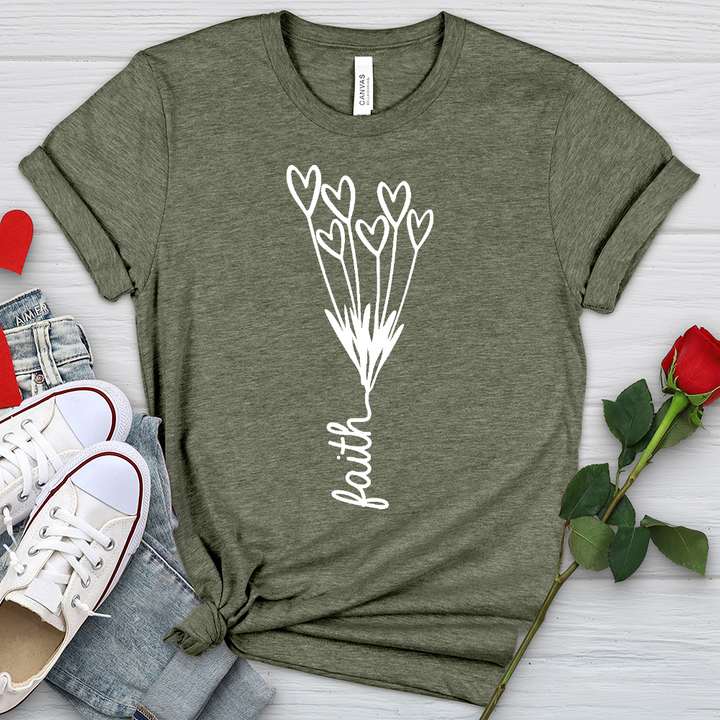 Faith Heart Bouquet Heathered Tee