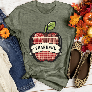 Retro Plaid Apple Cozy Heathered Tee