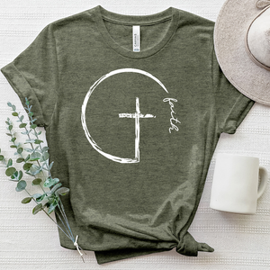 Faith Cross Circle Heathered Tee