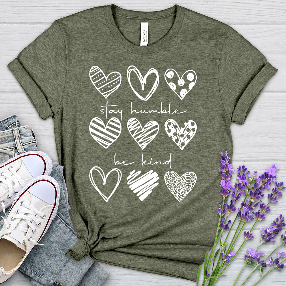 Stay Humble Be Kind Heathered Tee