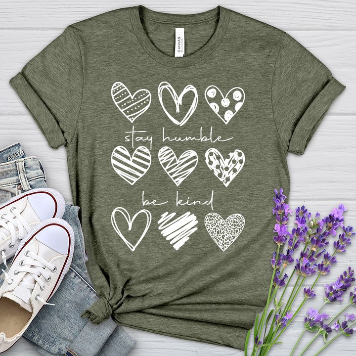 Stay Humble Be Kind Heathered Tee