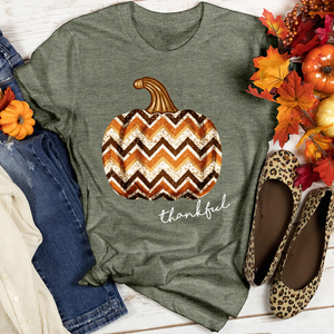 Thankful Sparkling Festive Pumpkin Heathered Tee