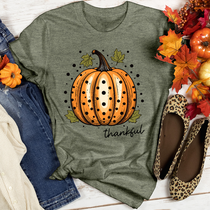 Thankful Spotted Pumpkin Heathered Tee