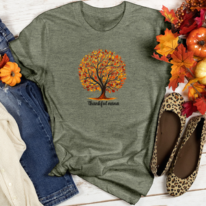 Retro Leaf Silhouette Tree Heathered Tee