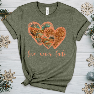 Love Never Fails V6 Heathered Tee