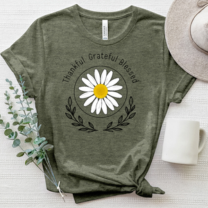 Thankful Olive Branch Daisy Heathered Tee