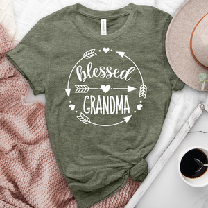 Blessed Grandma Arrows Heathered Tee