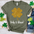 Lucky & Blessed Gold Glittery Shamrock Heathered Tee