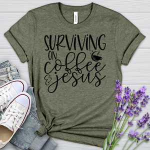 Survivng On Coffee Stars Heathered Tee