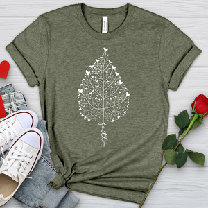 Faith Heart Leaf Heathered Tee