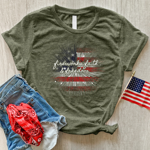 Fireworks Faith & Freedom Heathered Tee