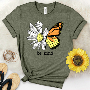 Be Kind Daisy Butterfly Heathered Tee