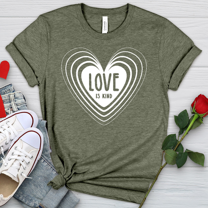 Love Is Kind White Heart Heathered Tee