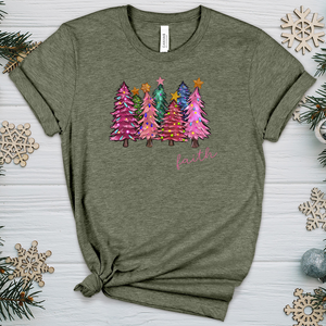 Faith Pink Tree Heathered Tee