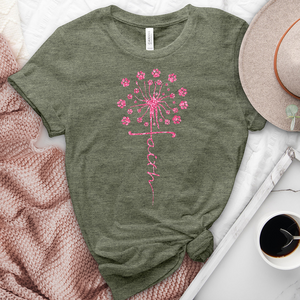 Pink Faith Dandelion Heathered Tee