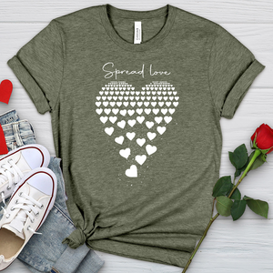 Spread Love Floating Hearts Heathered Tee