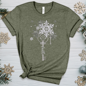 Faith Snowflake Key Heathered Tee