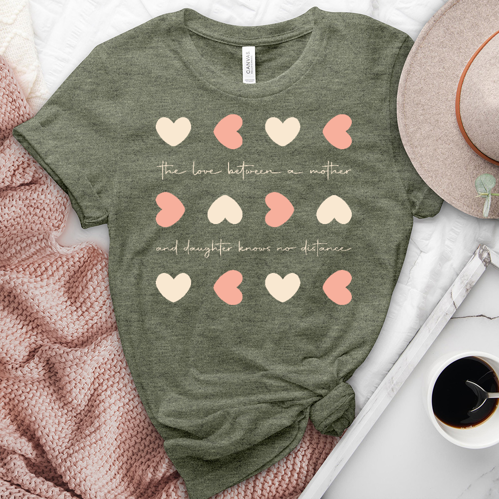 The Love Between Heart Pattern Heathered Tee