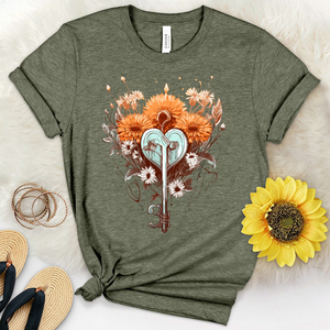 Love Is Key Dandelions Heathered Tee