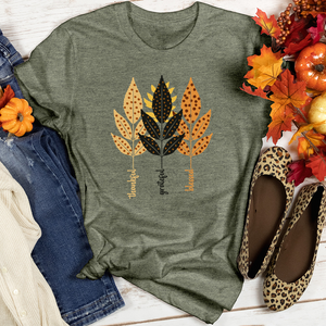 TGB Retro Autumn Leaf Trifecta Heathered Tee