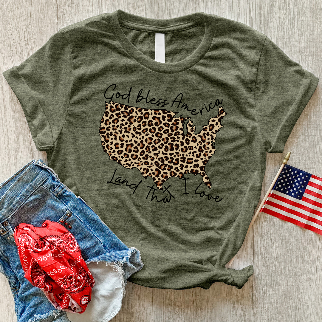 Land That I Love Leopard Heathered Tee