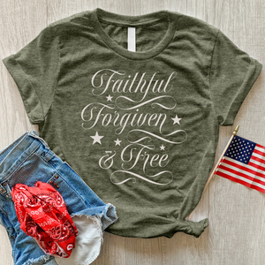 Faithful Forgiven & Free Heathered Tee